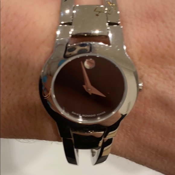 Movado black face with stainless steel main image 5